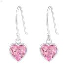 EZÜST SZÍV - 925 EZÜST PINK CIRKON FÜLBEVALÓ