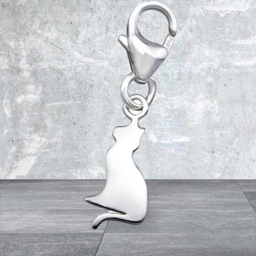 MACSKA - 925 EZÜST KAPCSOS AMULETT
