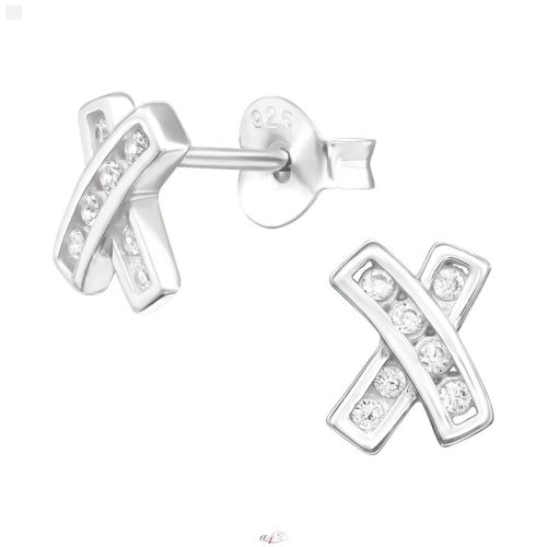 X  925 Ezüst Cirkónia Stift Fülbevaló