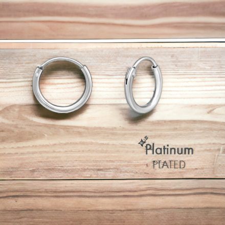 10MM-ES PLATINUM BEVONATÚ -  EZÜST KARIKA FÜLBEVALÓ