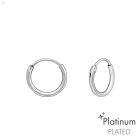 10MM-ES PLATINUM BEVONATÚ -  EZÜST KARIKA FÜLBEVALÓ