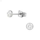  3 MM KÖR KRISTÁLY - ACÉL STIFT FÜLBEVALÓ