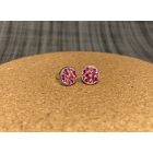 8 MM KÖR FUCHSIA KRISTÁLLYAL - ACÉL STIFT FÜLBEVALÓ