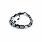 Mágneses Hematit Shamballa Karkötő - Rózsakvarc Négyzetek